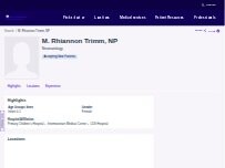 Website Screenshot M. Rhiannon Trimm, NP