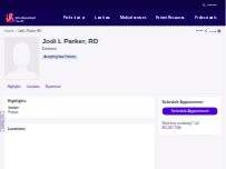 Website Screenshot Jodi L Parker, RD