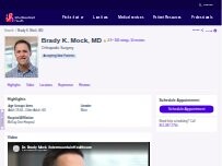 Website Screenshot Brady K. Mock, MD