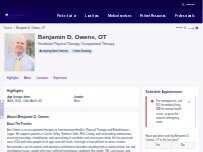 Website Screenshot Benjamin D. Owens, DPT