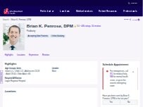 Website Screenshot Brian K. Penrose, DPM