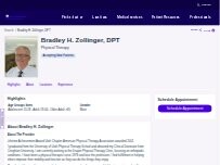 Website Screenshot Bradley H. Zollinger, DPT