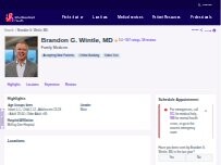 Website Screenshot Brandon G. Wintle, MD
