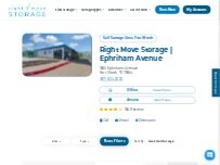 Website Screenshot Right Move Storage - Ft. Worth Northwest