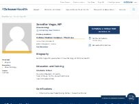 Website Screenshot Jennifer Vega, NP