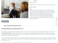 Website Screenshot Menlo Park Alcohol Treatment Center