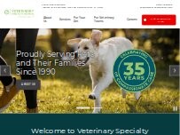 Website Screenshot Veterinary Specialty Hospital - Sorrento Valley