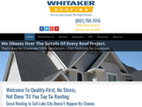 Whitaker Roofing Services. website screenshot