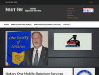 Notary One Mobile Signature Services website screenshot