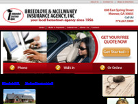 Breedlove & McElwaney Insurance Agency Inc website screenshot