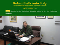 Roland Falls Auto Body website screenshot