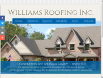 Williams Roofing Inc. website screenshot