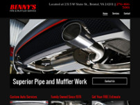 Screenshot for http://bennyspipeandmuffler.com