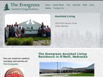 Evergreen Assisted Living website screenshot