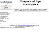 Hanger & Pipe Accessories website screenshot