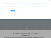 Adams Health Center website screenshot