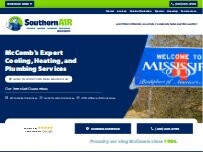 Website Screenshot Southern Air Heating, Cooling & Plumbing