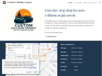 Website Screenshot CUSTOM COLLISION EXPERTS, INC.