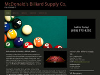 Mcdonald's Billiard Supply Co website screenshot