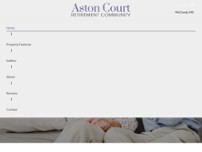 Aston Court Retirement Community website screenshot