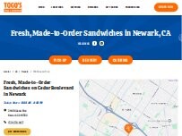 Website Screenshot TOGO'S Sandwiches