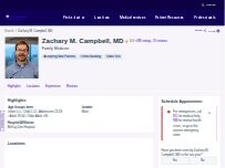 Website Screenshot Zachary M. Campbell, MD
