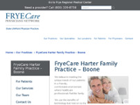FryeCare Harter Family Practice website screenshot