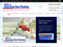 Cape Shore Plumbing website screenshot