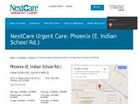 NextCare Urgent Care website screenshot