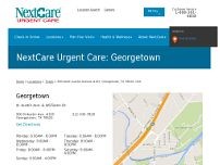 NextCare Urgent Care website screenshot