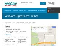 NextCare Urgent Care website screenshot