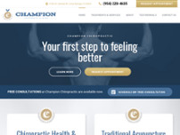 Champion Chiropractic website screenshot