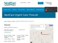 NextCare Urgent Care website screenshot