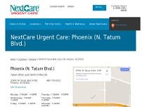 NextCare Urgent Care website screenshot