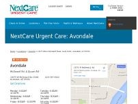 NextCare Urgent Care website screenshot
