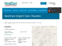 NextCare Urgent Care website screenshot