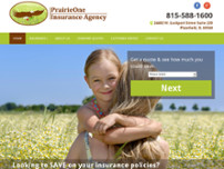 PrairieOne Insurance Agency website screenshot
