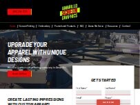 Website Screenshot Amarillo Screen Graphics Inc