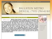 Ballston Metro Dental website screenshot