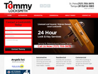 Tommy Locksmith LLC website screenshot