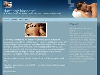 Harmony Massage website screenshot