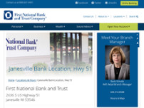 Screenshot for https://www.bankatfirstnational.com/locations/janesville-bank-location/