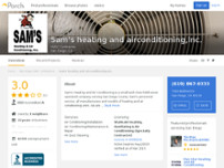 Sam's heating and airconditioning,Inc. website screenshot