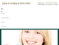 John D Gebhard DDS MSD website screenshot