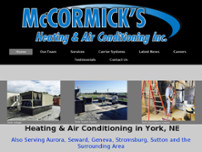 McCormicks Heating & Air Conditioning website screenshot