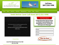 Allied Chiropractic Center website screenshot