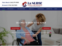 La Nurse Home Care Registry website screenshot