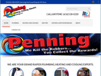 Penning Plumbing Heating & Cooling website screenshot