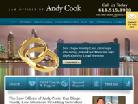 Andy Cook, San Diego Divorce Attorney website screenshot