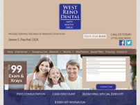 West Reno Dental website screenshot